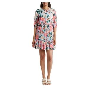 NWOT Eliza J Floral Ruffle Hem Dress